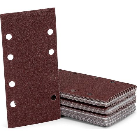 Lot de 40 feuilles abrasives autocollantes pour ponceuse oscillante, grains assortis 60/80/120/240, 93 x 190 mm (1/5)