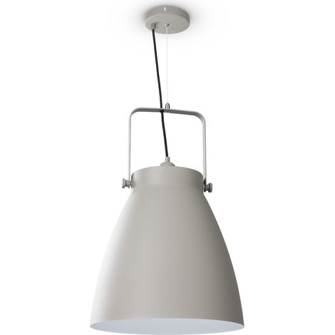 Paco Home Sospensione Sala Da Pranzo Cucina Tavolo Industriale Moderna Luce a sospensione - Grigio, Bianco (Ø39 cm)