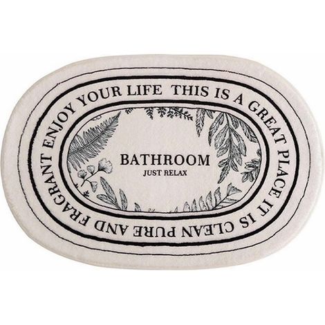 Tapis de bain rétro noir et blanc,50 x 80 cm, imitation cachemire, antidérapant, doux, absorbant l'eau, tapis de salle de bain (1/5)