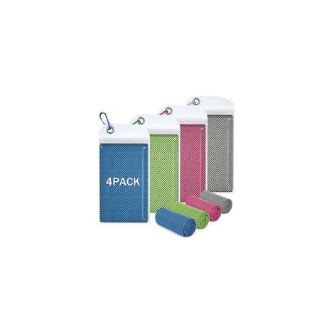 Kühlendes Handtuch – 40 x 12 Zoll – Atmungsaktive Mikrofaser – Für Hals und Gesicht – Wasseraktiviert – 4er-Pack (1/5)