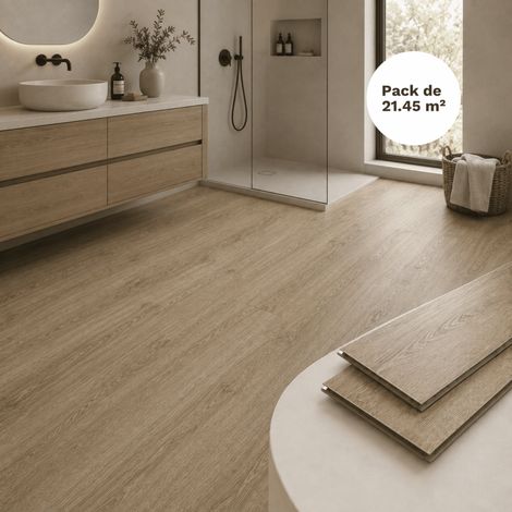 SPC Vinylboden Klick-System 21,45 m² Patina-Zeder - Integrierte Trittschalldämmung, 0,5 mm Nutzschicht (1/5)