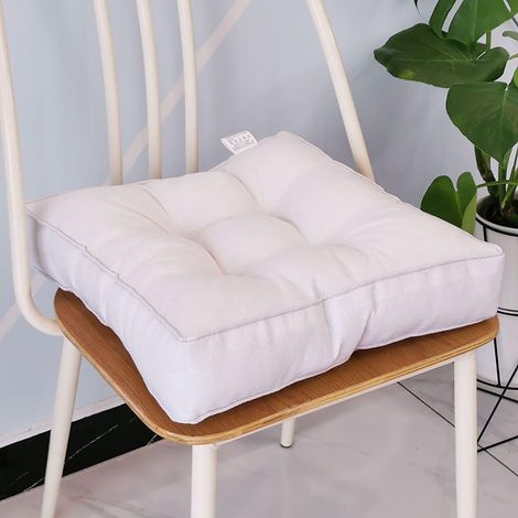 Coussin De Siege 45 Cm - En Polyester Imitation Lin - Rembourrage En Coton - Pour Chaise De Jardin Bureau Ou Salon - Unite (1/5)