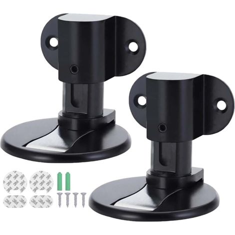 Unsichtbarer magnetischer Türstopper aus schwarzem Metall – 2 Stück mit Kleberückseite und Schrauben, für Büro oder Zuhause