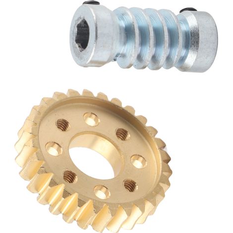 Réducteur de Vitesse à Vis Sans Fin 28:1 avec Pignon 28 Dents et Arbre Alésage 6mm pour Moteur Électrique (1/5)