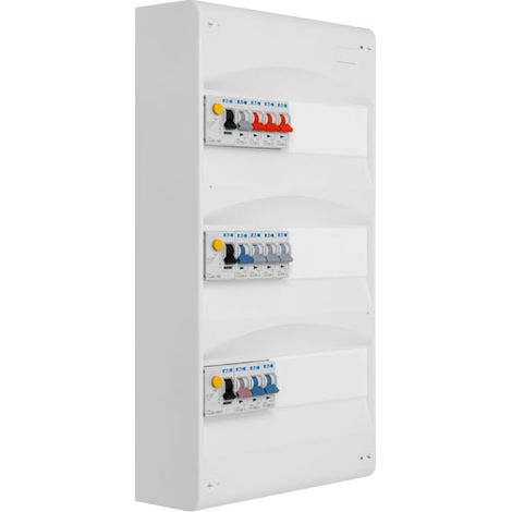EATON Tableau 3 rangées pré-équipé 2 inter. diff. 40A + 1 inter. diff. 63A + 11 disjoncteurs (1/4)