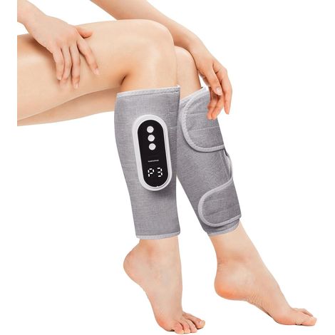Air Compression Leg Massager,  Wireless Leg Compression Massager for Circulation with 3 Modes and Heat,  Easy to Use,  Muscle Relaxation,  Pair,  Gray (1/5)