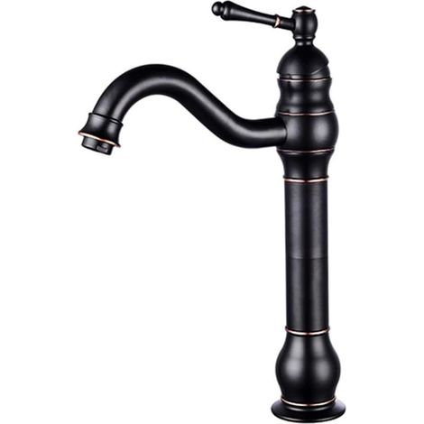 Robinet de lavabo, robinet de lavabo, robinet de lavabo finition bronze, robinet mitigeur mural en laiton (1/5)