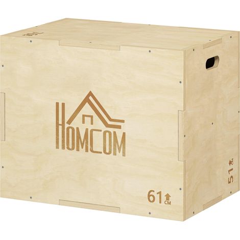 Box Jump pliométrie 3 en 1 appareil musculation fitness entraînement croisé plyobox pour box training 51/61/76cm en bois (1/5)