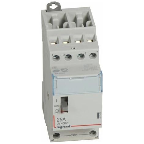 Contacteur de puissance CX³ bobine 230V - 4P 250V - 25A - contact 4F - 2 modules - 412551 - LEGRAND
