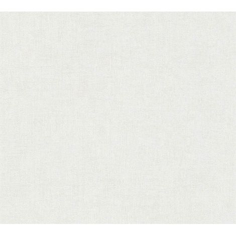 Carta da parati a tinta unita Profhome 306461 Carta da parati TNT goffrata a caldo leggermente strutturata In tinta unità scintillante crema bianco 5,33 m2