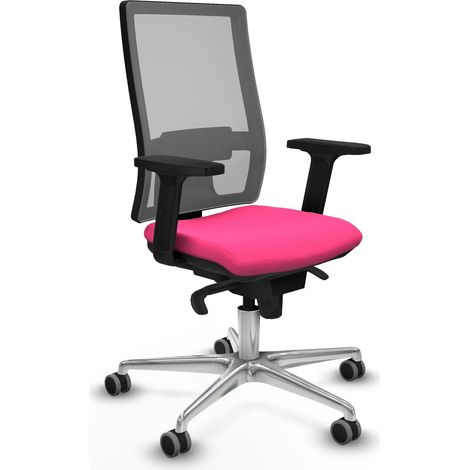 Chaise de bureau piqueras y crespo Horna rose maille grise