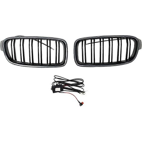 Leuchtender Frontgrill (Niere) für BMW 3er F30 F31 320li 325i 328i 335i (2013–2019) mit LED-Beleuchtung, Renngrill, glänzend schwarz (1/5)