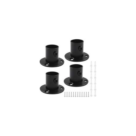 Supports de tringle à rideaux en acier inoxydable de 25 mm de diamètre , lot de 4, noir (1/5)