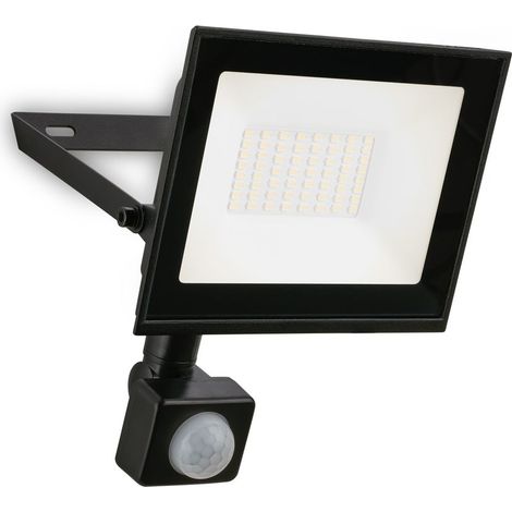 Briloner Projecteur LED d'extérieur avec détecteur de mouvement 14 x 19 cm rectangulaire 30 W 2700 lm 4000 K blanc neutre IP65 noir - Éclairage pour jardin garage allée (1/5)