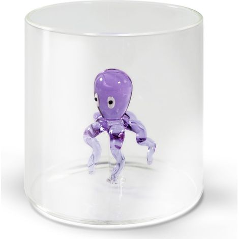 WD LifeStyle Bicchiere Vetro Borosilicato Cc 250 ml Decoro Polipo