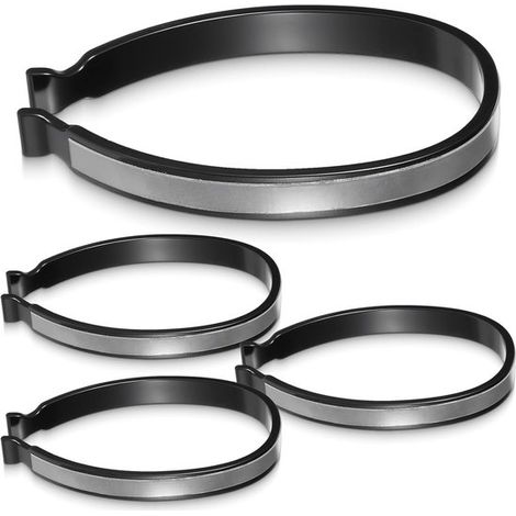 4 clip riflettenti per gamba da bicicletta - clip per pantaloni - clip di sicurezza per elastici alla caviglia - accessori riflettenti - per ciclismo, pesca e altre attività all'aperto (1/5)