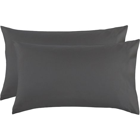 Filiyano – oreiller – Taie d'oreiller (gris foncé) 51 x 76 cm - Lot de 2
