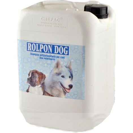 Shampoo antiparassitario per cani tanica da 10 litri rolpon dog