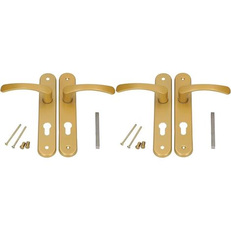 2 - Poignée De Porte - Cylindre Profilé - Aluminium Doré Gauche Droite Pour Intérieur 90x230cm