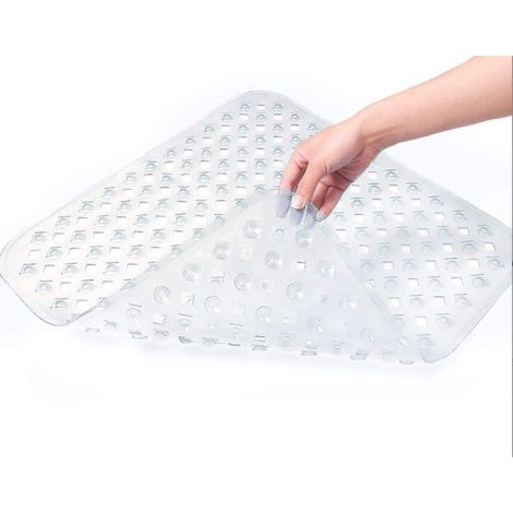 Tappetino antiscivolo quadrato per doccia 53 x 53 cm con ventose, lavabile in lavatrice, colore chiaro, 1 pezzo (1/5)