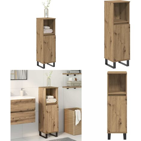 vidaXL Armoire de salle de bain chêne artisanal 30x30x100 cm