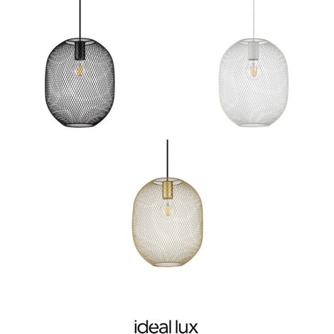 Lampadario A Sospensione Contemporaneo Net Metallo Bianco 1 Luce E27 42W Ip20 (1/2)