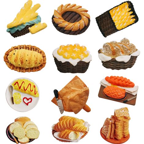 Aimants réfrigérateur résin avec aliment simulation (12 unités) - Décoratif cuisine bureau pour surface magnétique multicolor 4cm (1/5)