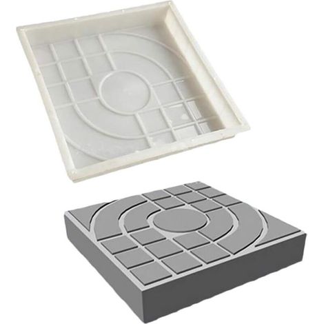 Moule à pavés pour brique, béton, pierre, carré, pour dalles, jardin, pelouse, pavés, allées, chemins de route, 25 x 25cm (1/5)