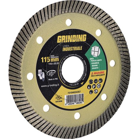 DISCO DIAMANTATO 'LINEA INDUSTRIALE' Ø 115 x 1,5 x F.22,23 - 'turbo gres' - GRINDING