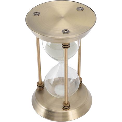 Sablier en fer et verre, ornement en forme de sablier de 15 minutes, idéal pour la décoration de bureau ou d'étude. (1/5)
