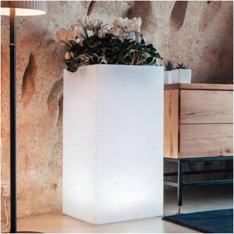 VASO CUBE BRIGHT 40X40XH80CM 20 L BIANCO