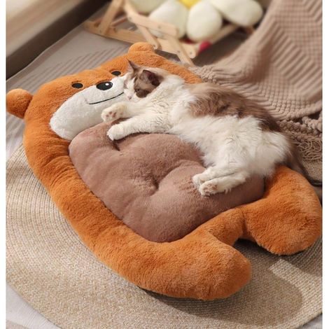 Nid de Chien en Forme d'Ours, 5845cm, Matelas Épais Peluche Doux, Lavable & Confortable pour Chiens Moyens/Petits, Intérieur (1/5)