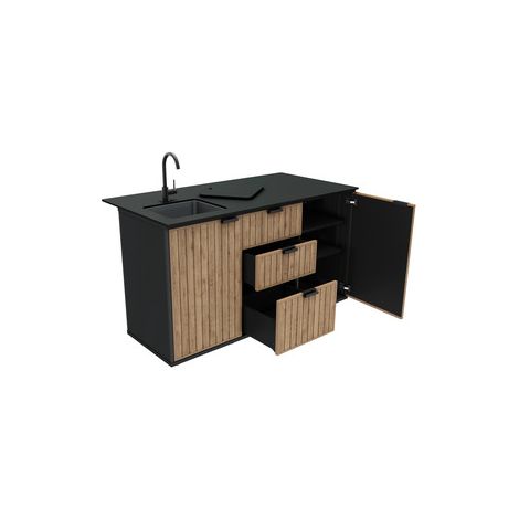 MUEBLE COMPACT OUTDOOR KITCHEN PARA BARBACOA MARRON DE RESINA KETER PARA JARDIN (1/4)