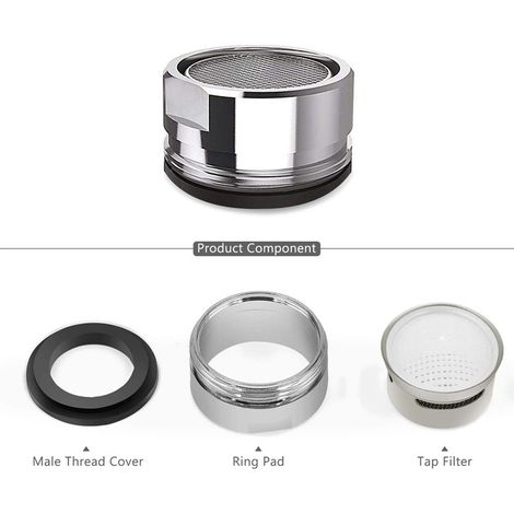 10pcs Mousseur Robinet Economie Eau,Aerateur Robinet Filtre Robinet avec Joint D'étanchéité Pour Cuisine avec Filetage Extérieur M24 Insert de Cuisine et Salle de Bain (1/5)