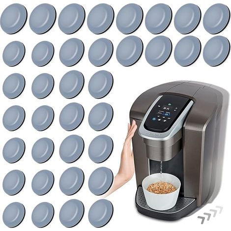 Haushaltsschieber für Küchengeräte, 36 PCS selbstklebender DIY kleiner Küchengerät-Schieber für die meisten Arbeitsplatten-Kaffeemaschine, Luftfräse, Schnellkochtopf, tiefe Fritteuse, 3-Größe, 19mm+22