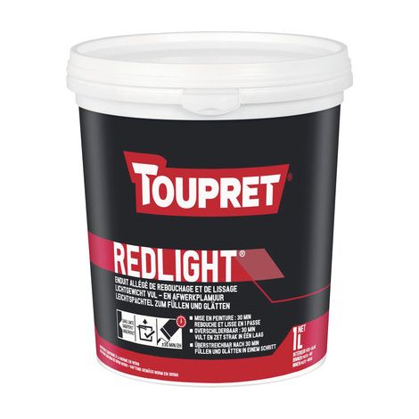 Leichtes Spachtel- und Glättmittel Toupret Bat Redlight 1l - Toupret