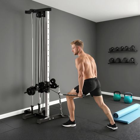 Station murale réglable pour le haut du corps avec 15 positions et double poulie pour la maison, le fitness, la salle de sport et plus encore. (1/5)