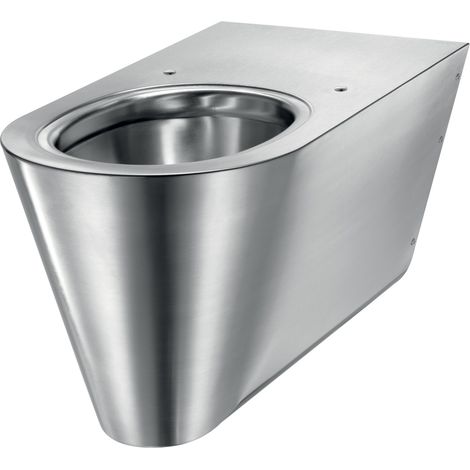 Delabie WC 700 S fixation murale avec raccordement arrière en acier inoxydable matériau 1.4301 satiné - Version accessible