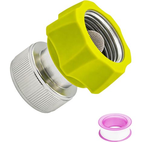 Adaptateur pour nettoyeur haute pression (1 pièce) et ruban téflon rose (1 pièce) - Raccord de tuyau pour nettoyeur haute pression (1/5)