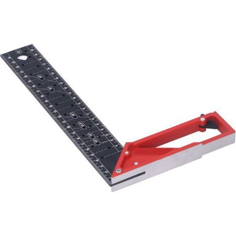 Règle D'Angle Droite - Aluminium 3 mm - 30° 45° 90° - Pour Menuiserie Bois - 25 cm (1/5)