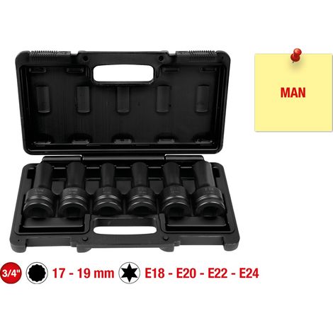 KS Tools 3/4 Kraft-Stecknuss-Satz, 6-tlg.