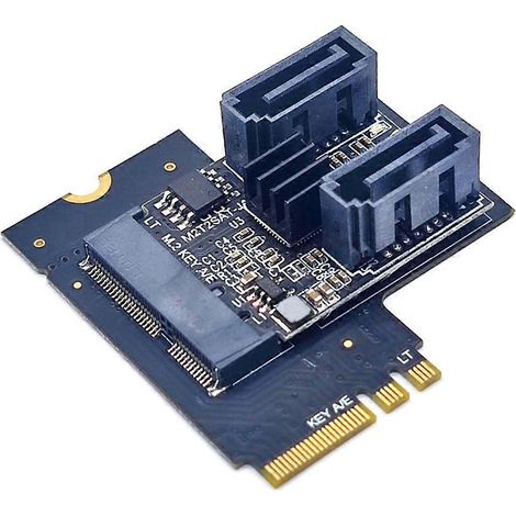 KEY A + E M.2 zu SATA Festplattenadapterkarte M2 zu SATA3.0 Karte JMB582 Chip (1/4)