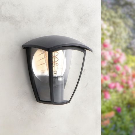 Applique murale d'extérieur – Étanche IP44, douille E27, noire, pour jardin, terrasse ou entrée (ampoule non incluse) (1/5)