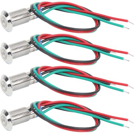 4er-Set LED-Anzeigeleuchten aus Metall, gemeinsame Kathodenlampe, industrielle Steuerungskomponenten, 8 mm, 12–24 V, rot und grün (1/5)