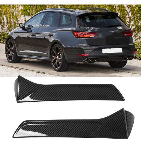 piezas de alerón trasero lateral estilo fibra de carbono para SEAT LEON 5F FR Mk3 2013-2021, embellecedores exteriores izquierdo y derecho. (1/5)