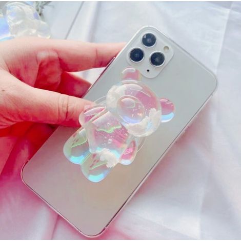 Support de téléphone télescopique avec pince ourson mignon UDT16