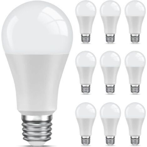 Lot de 10 Ampoule LED E27 Blanc-Chaud,6500K Ampoule Standar,9W Equivalent 60W,Non Dimmable,220V-240V pour Maison Restaurant Café (1/5)