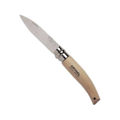Couteau-scie en acier inoxydable 8.5 cm – Manche en hêtre verni – Pour coupe précise sur bois dur – Opinel