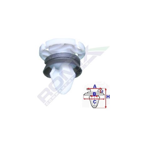Clip per rivestimento Citroen C4 I 04 bianca