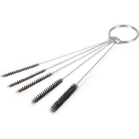 Wiltec 5 teiliges Reinigungsbürsten Set für Airbrushpistolen, 1,5 / 1,09 / 0,88 / 0,73 / 0,63 / 0,55 mm, Airbrush Zubehör zur Reinigung